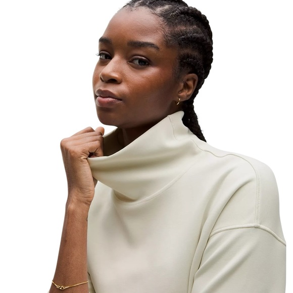 Lululemon softstreme funnel neck long pullover tunic, medium, bone - Picture 4 of 9